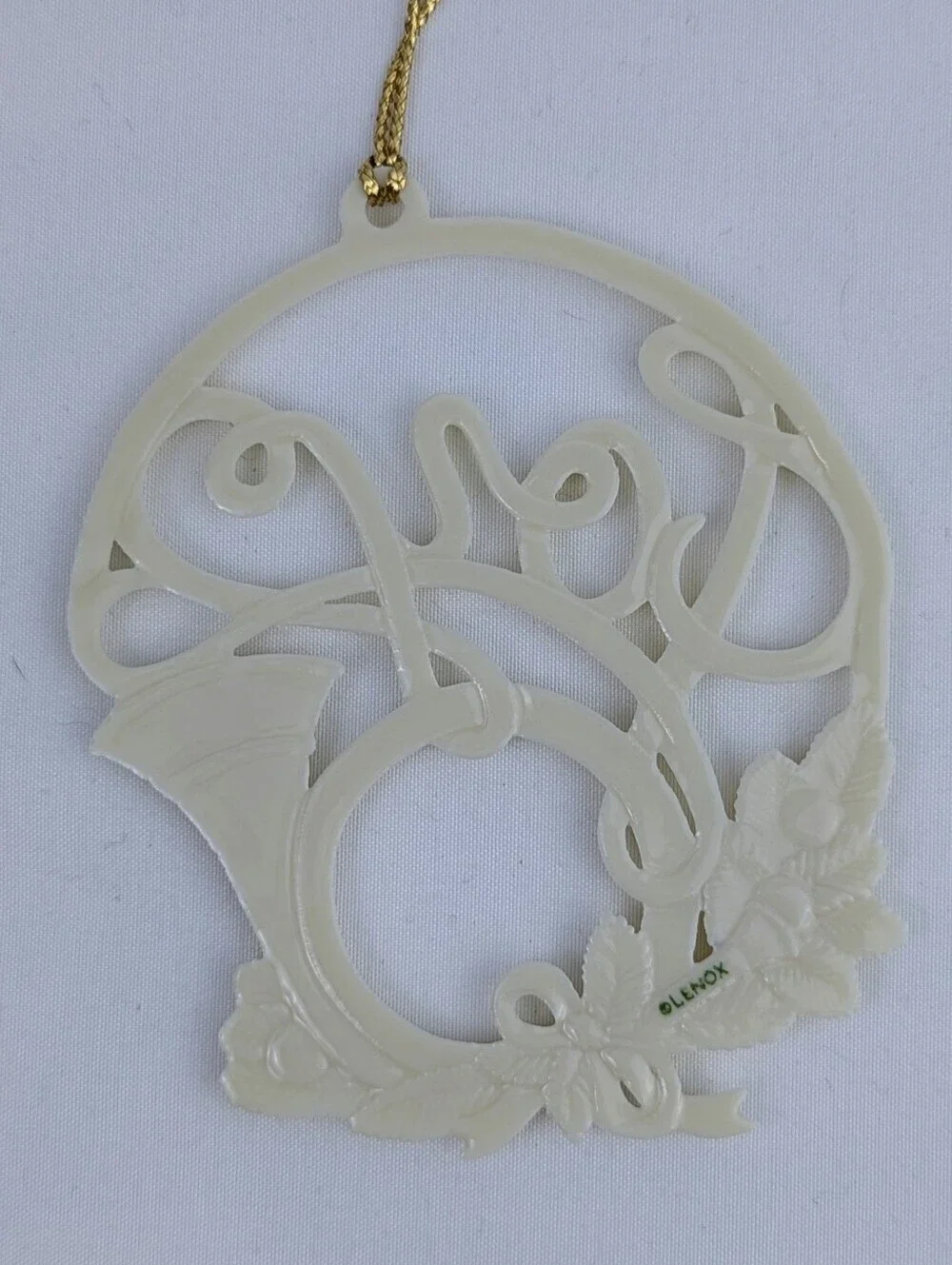 Lenox Holiday Wishes Collection Joy Porcelain Holiday Christmas Ornament